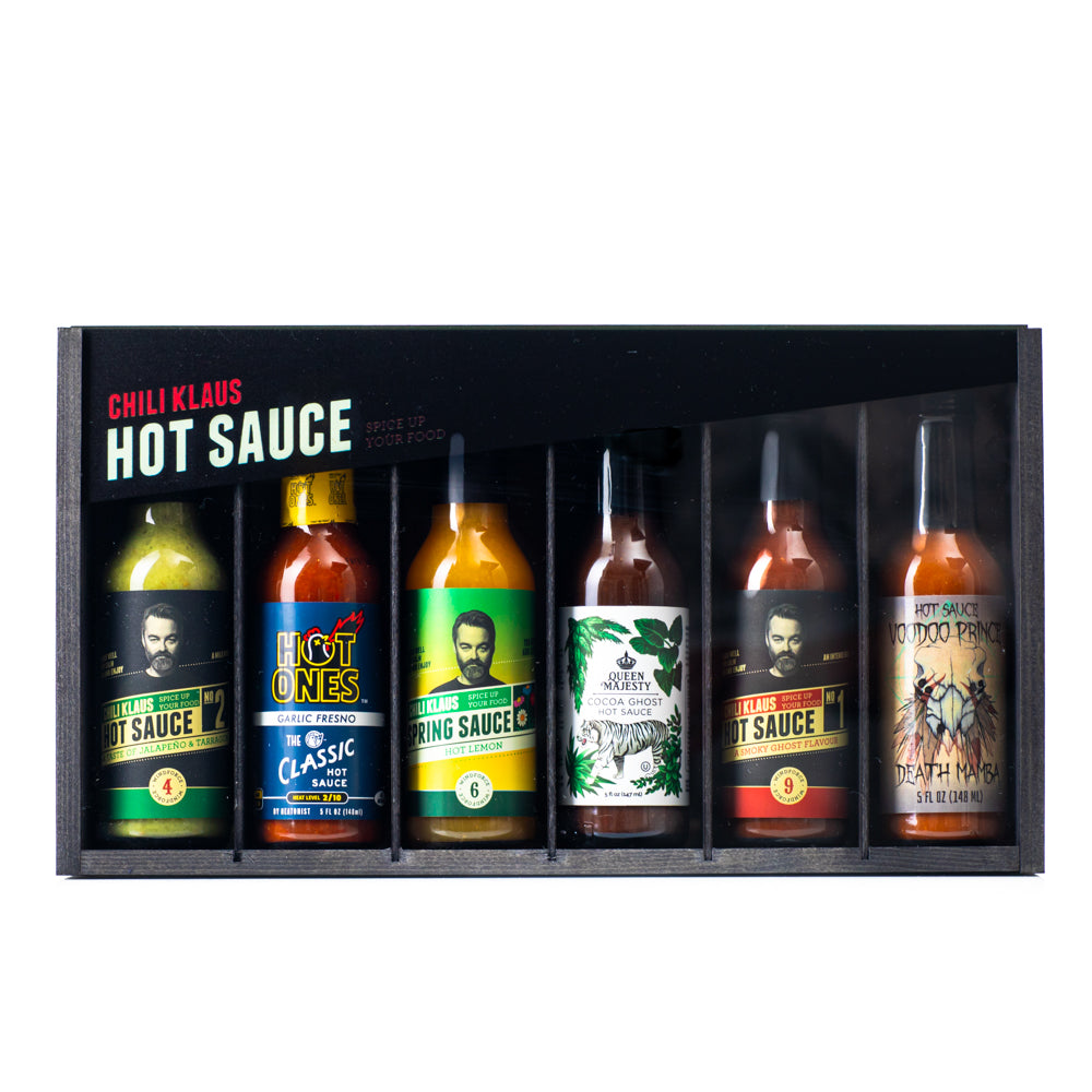 The RACK ver. 8 gift boxes w. hot sauces